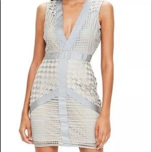 BNWT Misguided lace plunge Bodycon dress US 4